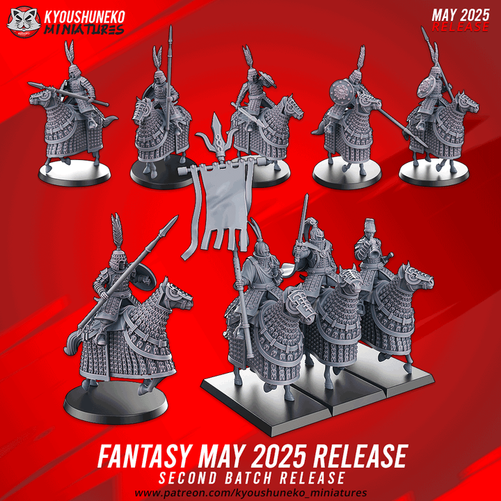 Kyoushuneko Miniatures - Jade Cavalry Horsemen Command