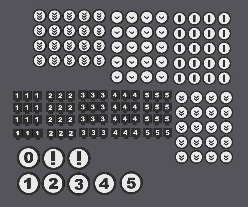 Layered Industries 3D printed spaceship fleet miniatures with various tokens and markers for tabletop games
