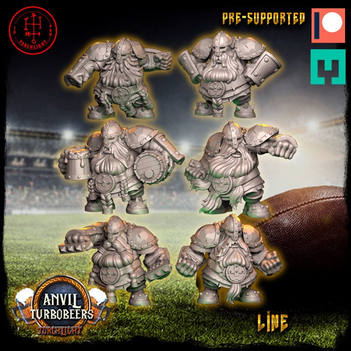 Layered Industries Miniatures Set of Pre-Supported Dwarven Characters for Tabletop Games