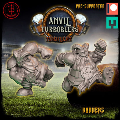 Layered Industries Miniatures Anvil Turbobeers Dwarf Runners Pre-Supported for 3D Printing
