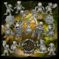 Fantasy football miniatures collection featuring various whimsical characters and creatures for gaming enthusiasts