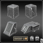 Layered Industries Wargame Terrain Set including sci-fi modular structures for tabletop gaming