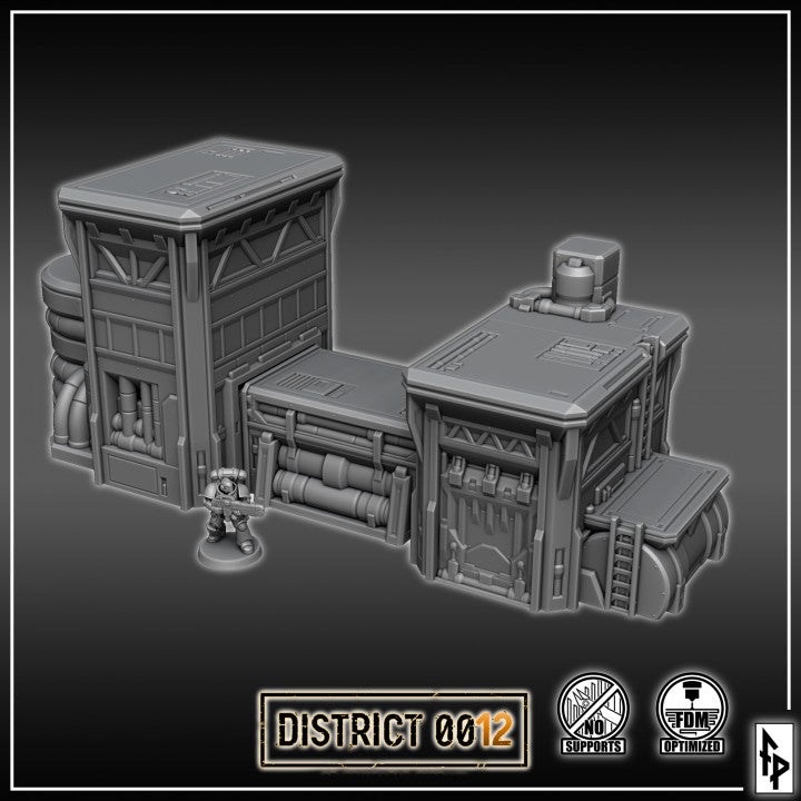 Layered Industries Wargame Terrain District 0012 with detailed buildings for tabletop gaming