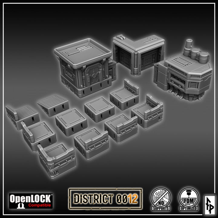 Layered Industries Wargame Terrain District 001 with OpenLOCK compatibility for tabletop gaming