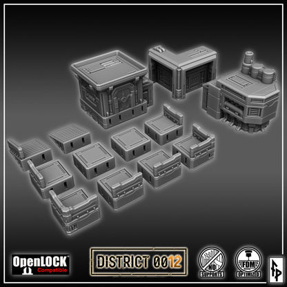 Layered Industries Wargame Terrain District 001 with OpenLOCK compatibility for tabletop gaming
