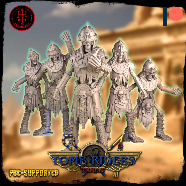 Set of Tomb Riders Fantasy Football Miniatures with detailed sculpting for tabletop games
