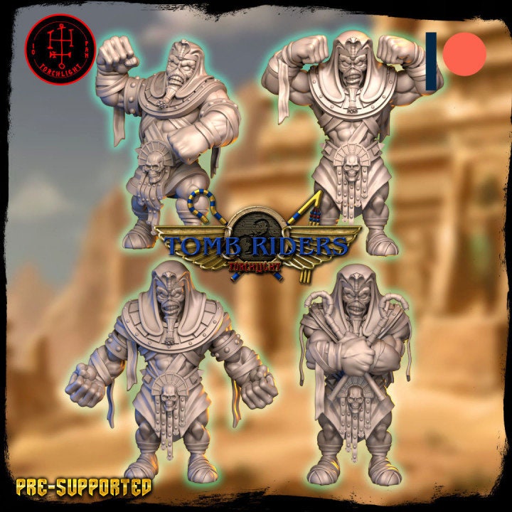 Fantasy Football Miniatures featuring detailed tomb riders in various poses for tabletop gaming