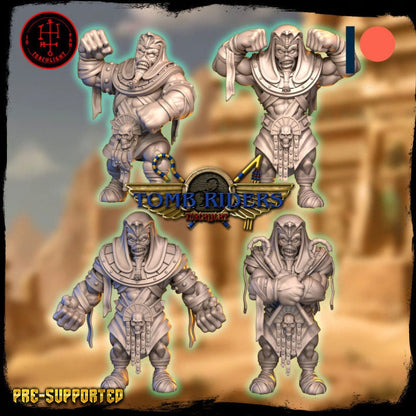 Fantasy Football Miniatures featuring detailed tomb riders in various poses for tabletop gaming