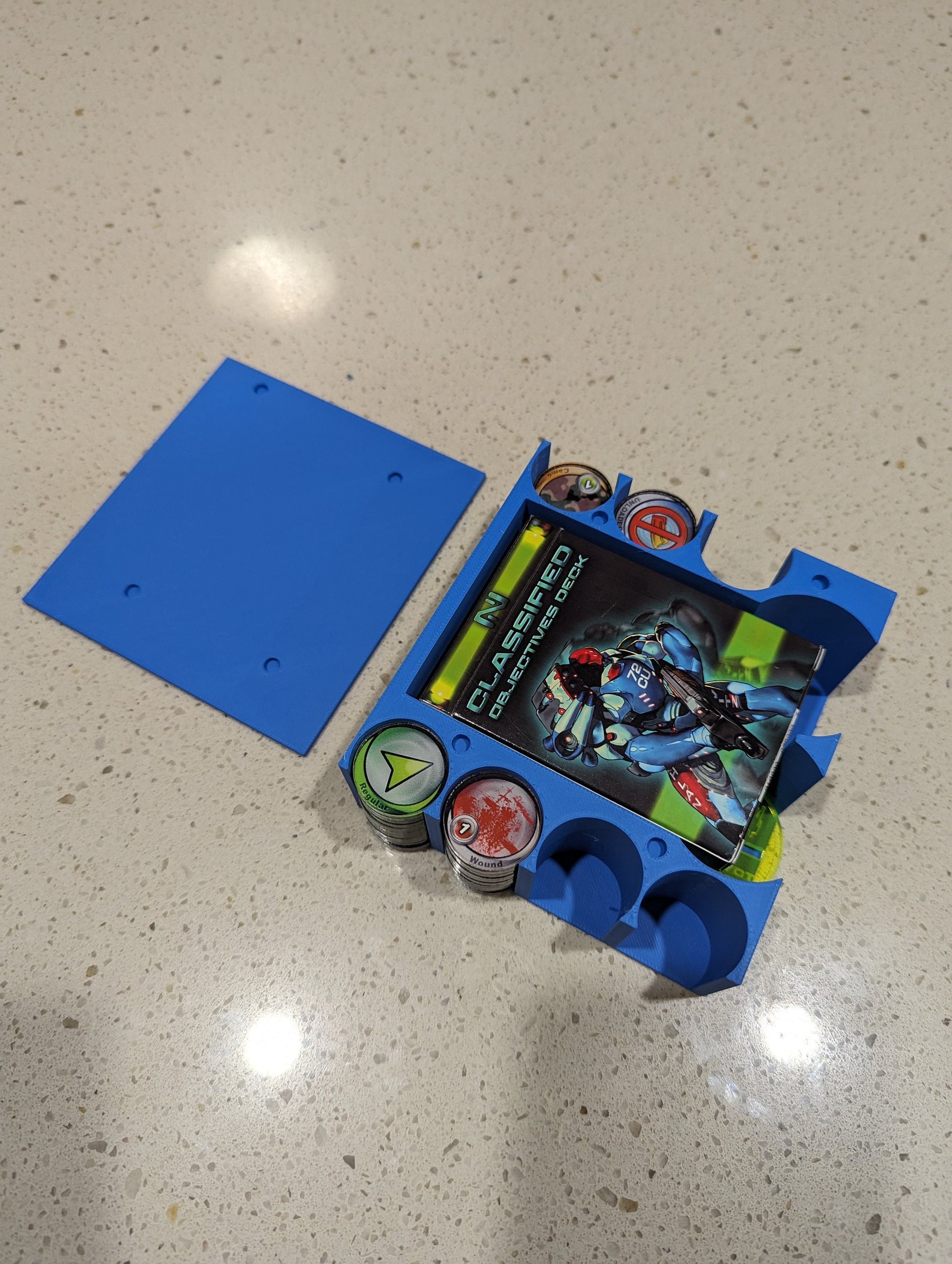Layered Industries Wargame Accessories Organizer in Blue for Storing Game Tokens and Cards