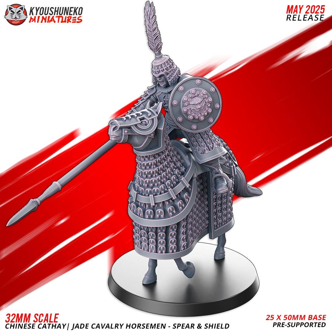 Kyoushuneko Miniatures - Jade Cavalry Spear and Shield