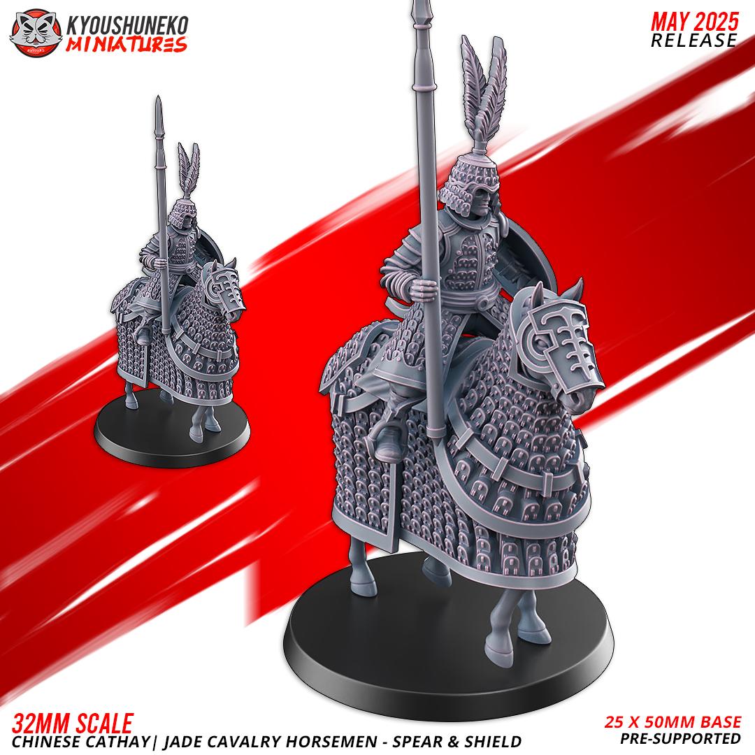 Kyoushuneko Miniatures - Jade Cavalry Spear and Shield