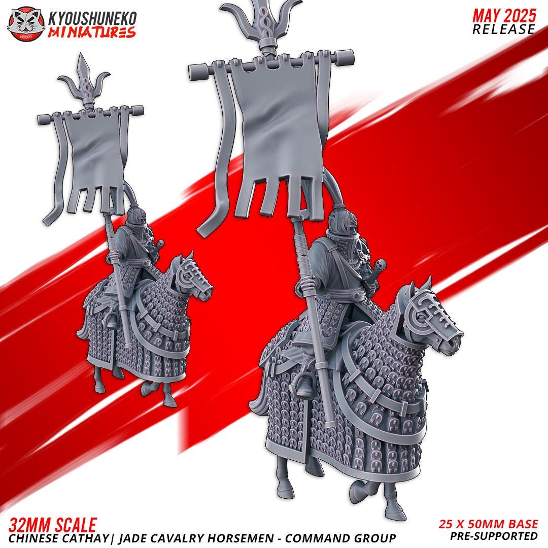 Kyoushuneko Miniatures - Jade Cavalry Spear and Shield