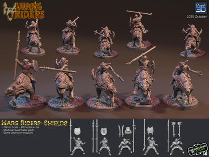 Warg Rider Shieldmen - Proxy Models for Middle Earth