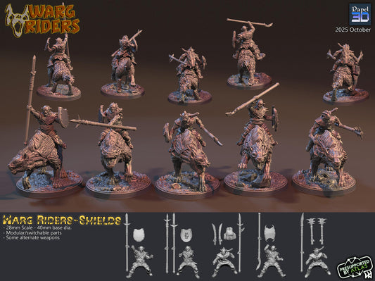 Warg Rider Shieldmen - Proxy Models for Middle Earth
