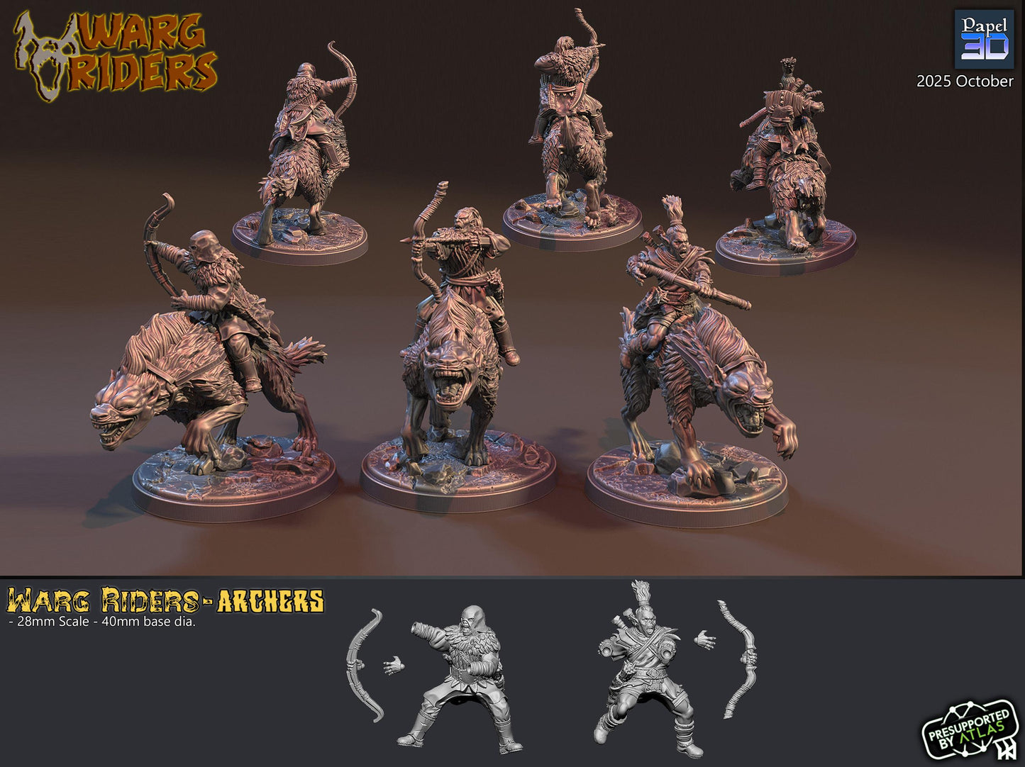 Warg Rider Archers - Proxy Models for Middle Earth