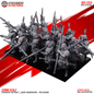 32mm Scale Chinese Cathay Jade Warriors Wargame Miniature with Polearms, Pre-Supported by Layered Industries
