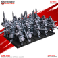 Layered Industries 32mm Scale Chinese Cathay Imperial Guards Wargame Miniature Set with Pre-Supported Bases