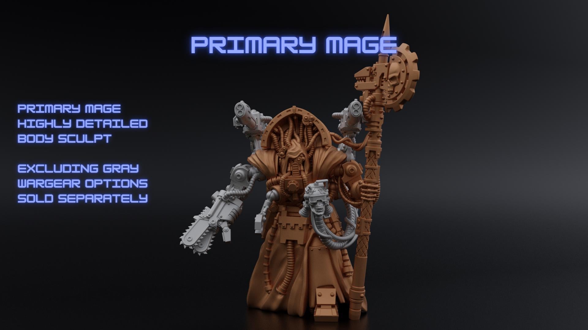 Layered Industries Detailed Primary Mage Miniature with Unique Body Sculpt and Excluded Gray Wargear