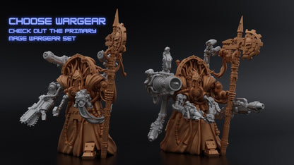Layered Industries Miniatures of a detailed mage character with customizable wargear options