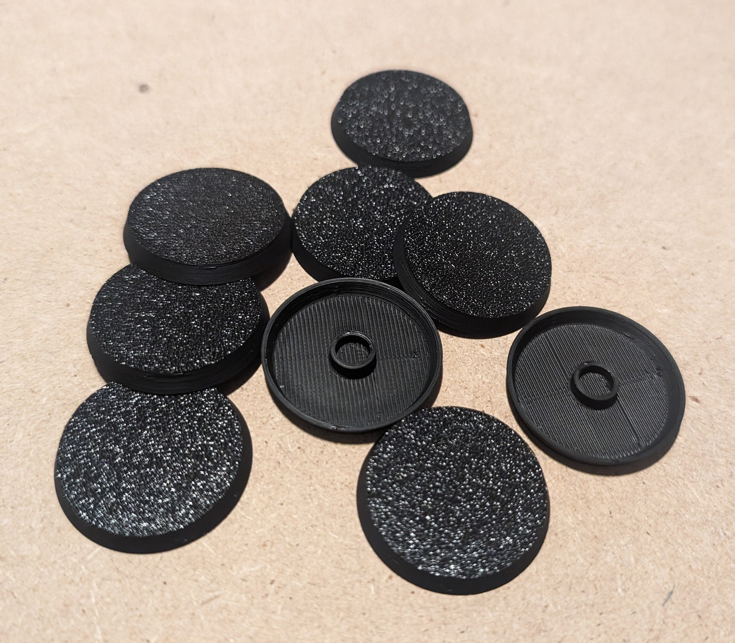 Layered Industries Miniature Accessories Black Texture Discs for Tabletop Gaming and Model Enhancements