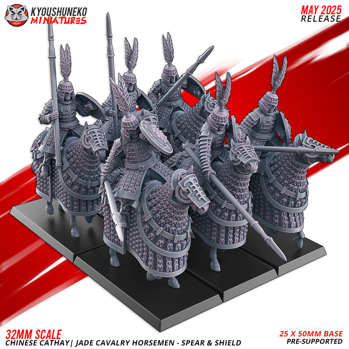Kyoushuneko Miniatures - Jade Cavalry Horsemen Command
