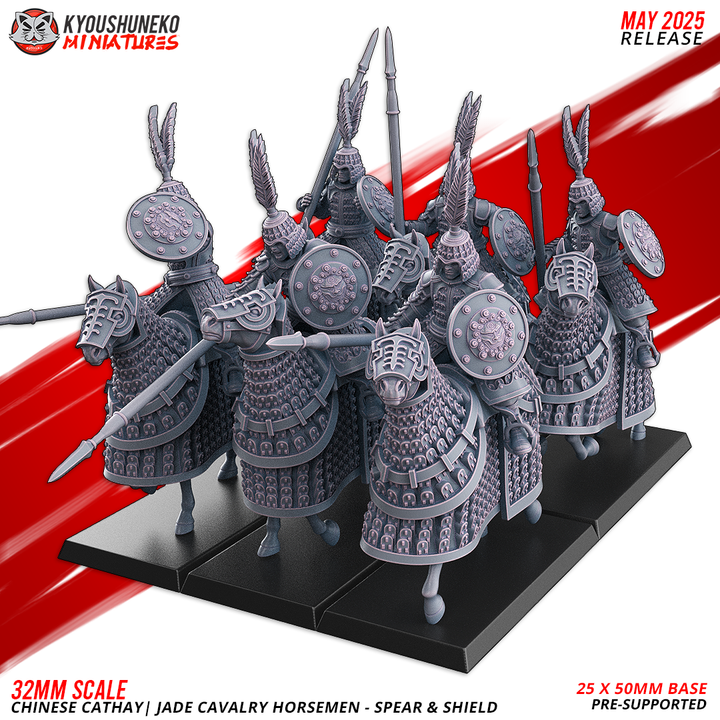 Kyoushuneko Miniatures - Jade Cavalry Horsemen Command